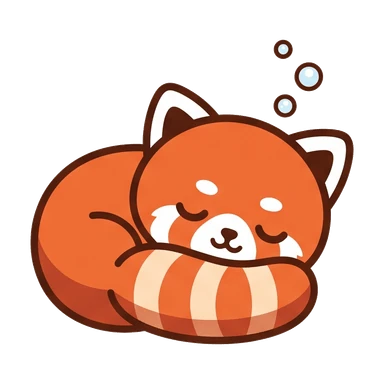 The red panda, sleeping