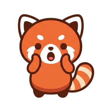 The red panda, surprised